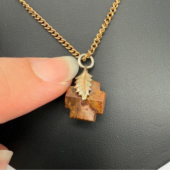 Dainty Wooden Cross Pendant Necklace - Picture 6 of 15